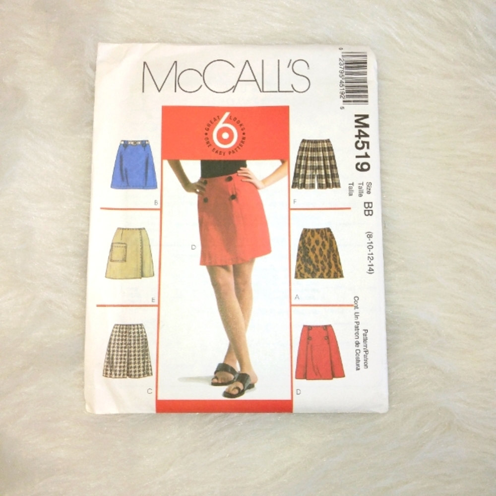 McCall's M4519 6 Great Looks Skirts & Skorts Sz 8-10-12-14